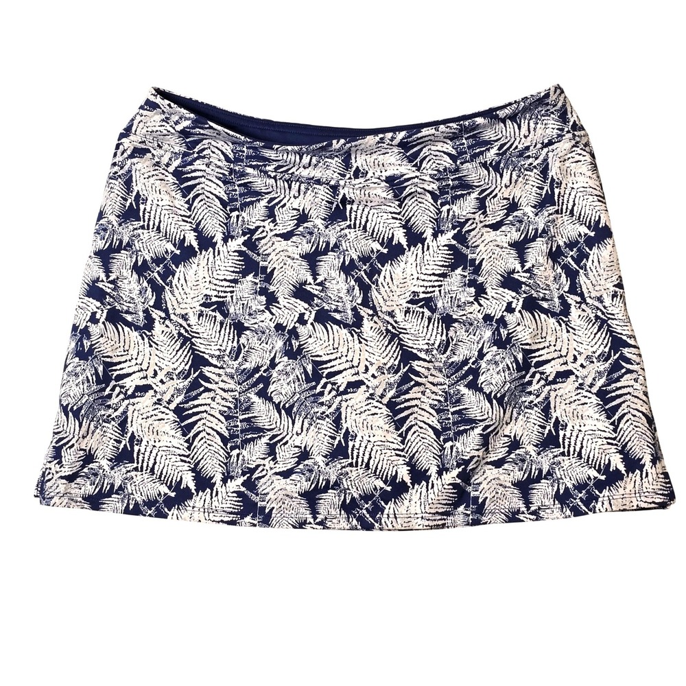 Tranquility by‎ Colorado Clothing Fern Print Skort Navy White Large Activewear